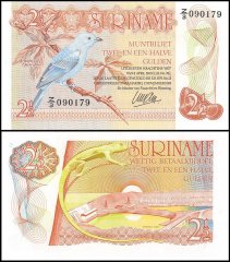 Suriname 2 1/2 Gulden Banknote, 1985, P-119a, UNC
