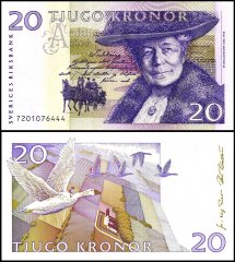 Sweden 20 Kronor Banknote, 1997, P-63a.1, UNC