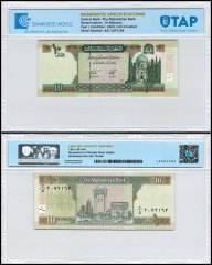 Afghanistan 10 Afghanis Banknote, 2004, P-67b.1, UNC, TAP Authenticated