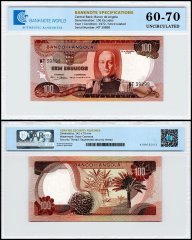 Angola 100 Escudos Banknote, 1972, P-101, UNC, TAP 60-70 Authenticated