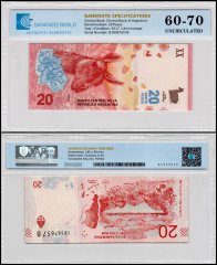 Argentina 20 Pesos Banknote, 2017 ND, P-361a.1, UNC, TAP 60-70 Authenticated