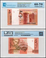 Belarus 5 Rublei Banknote, 2019, P-37c, UNC, TAP 60-70 Authenticated