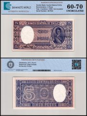 Chile 5 Pesos (1/2 Condor) Banknote, 1958-1959 ND, P-119a.2, UNC, TAP 60-70 Authenticated