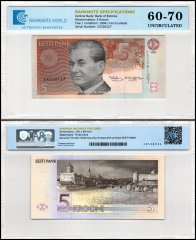 Estonia 5 Krooni Banknote, 1994, P-76, UNC, TAP 60-70 Authenticated