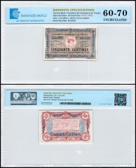 France 50 Centimes Banknote, 1918 (1926), P-JP-124-13, UNC, TAP 60-70 Authenticated