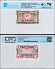 France 1 Franc Banknote, 1926, Jean Pirot # JP-124-14, UNC, TAP 60-70 Authenticated