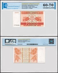 Georgia 250,000 Kuponi Banknote, 1994, P-50, UNC, TAP 60-70 Authenticated