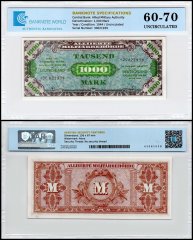 Germany - Allied Military Currency 1,000 Mark Banknote, 1944, P-198b, UNC, TAP 60-70 Authenticated