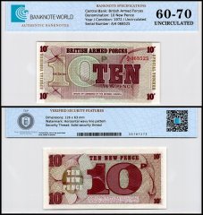 Great Britain - British Armed Forces 10 New Pence Banknote, 1972 ND, P-M48, UNC, 6th Series, Special Voucher, TAP 60-70 Authenticated