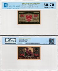 Tangermuende 25 Pfennig Notgeld, 1921, Mehl #1308.1, UNC, TAP 60-70 Authenticated