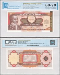 Haiti 20 Gourdes Banknote, 2001, P-271, UNC, Commemorative, TAP 60-70 Authenticated