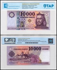 Hungary 10,000 Forint Banknote, 2023, P-206f, UNC, TAP Authenticated