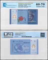 Malaysia 1 Ringgit Banknote, 2011 ND, P-51c, UNC, Polymer, TAP 60-70 Authenticated