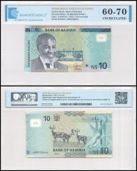 Namibia 10 Namibia Dollars Banknote, 2015, P-16a.1, UNC, TAP 60-70 Authenticated