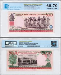 Rwanda 5,000 Francs Banknote, 1998, P-28a, UNC, TAP 60-70 Authenticated