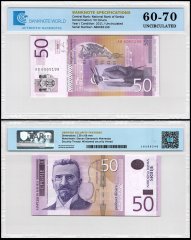 Serbia 50 Dinara Banknote, 2011, P-56a, UNC, TAP 60-70 Authenticated