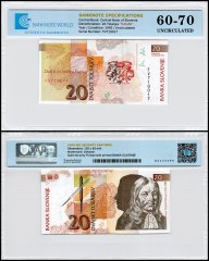 Slovenia 20 Tolarjev Banknote, 1992, P-12, UNC, Radar Serial #FV710017, TAP 60-70 Authenticated