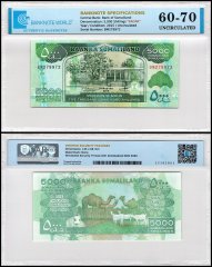 Somaliland 5,000 Shillings Banknote, 2015, P-21d, UNC, Radar Serial #, TAP 60-70 Authenticated