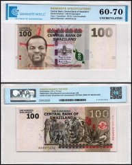 Swaziland 100 Emalangeni Banknote, 2010, P-39, UNC, TAP 60-70 Authenticated
