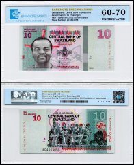 Swaziland 10 Emalangeni Banknote, 2015, P-41, UNC, TAP 60-70 Authenticated