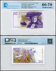 Sweden 20 Kronor Banknote, 1997, P-63a.1, UNC, TAP 60-70 Authenticated