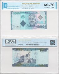Tanzania 1,000 Shillings Banknote, 2019, P-41c, UNC, TAP 60-70 Authenticated