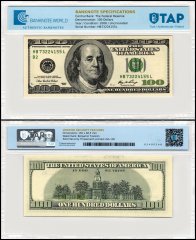 United States of America - USA 100 Dollars Banknote, 2006, P-528, UNC, TAP Authenticated
