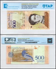 Venezuela 500 Bolivar Soberano Banknote, 2018, P-108b, UNC, TAP Authenticated