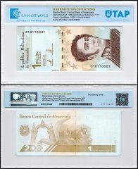 Venezuela 1 Million Bolivar Soberano Banknote, 2020, P-114, UNC, True Binary Serial #, TAP Authenticated