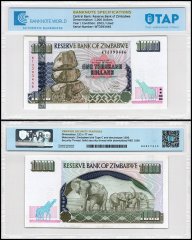 Zimbabwe 1,000 Dollars Banknote, 2003, P-12b, Used, TAP Authenticated