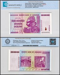 Zimbabwe 500 Million Dollars Banknote, 2008, P-82, UNC, Series AB, Radar Serial #AB4053504, TAP Authenticated
