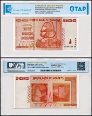 Zimbabwe 50 Billion Dollars Banknote, 2008, P-87, UNC, Series AB, TAP Authenticated