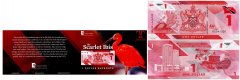 Trinidad & Tobago Collection: Scarlet Ibis, 1 Dollar Banknote, 2020, P-60, UNC, Polymer, Folder-Card w/ COA