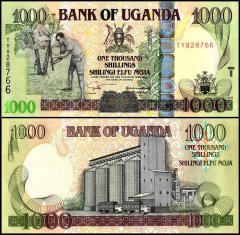 Uganda 1,000 Shillings Banknote, 2005, P-43a, UNC