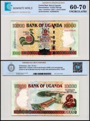 Uganda 10,000 Shillings Banknote, 2007, P-48, UNC, Commemorative, TAP 60-70 Authenticated