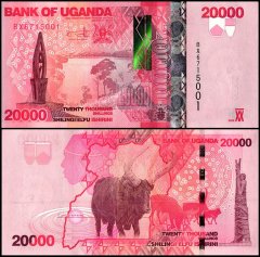 Uganda 20,000 Shillings Banknote, 2022, P-53g, UNC
