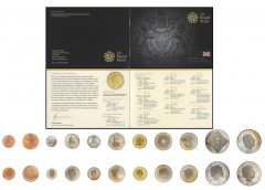United Kingdom Collection - Royal Mint 1 Penny - 5 Pounds 11 Pieces Proof Coin Set, 2008, KM #986-1104, Mint, Black Deluxe Album