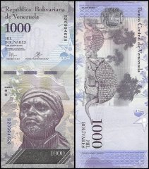 Venezuela 1,000 Bolivar Fuerte Banknote, 2016, Used