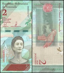 Venezuela 2 Bolivar Soberano Banknote, 2018, Used