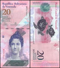 Venezuela 20 Bolivar Fuerte Banknote, 2007-17, P-91, UNC
