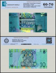Samoa 10 Tala Banknote, 2017 ND, P-39b, UNC, TAP 60-70 Authenticated