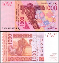 West African States - Senegal 1,000 Francs Banknote, 2023, P-715Kw, UNC