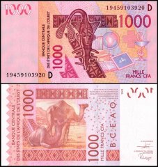 West African States - Mali 1,000 Francs Banknote, 2019, P-415Ds, UNC
