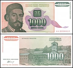 Yugoslavia 1,000 Dinara Banknote, 1994, P-140, UNC