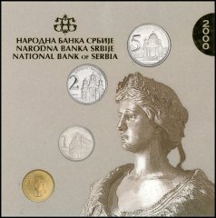 Yugoslavia 50 Para - 5 Dinara 4 Pieces Full Coin Set, 2000, KM #179-182, Mint