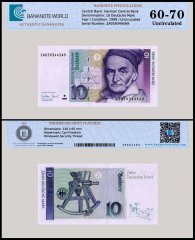 Germany Federal Republic  10 Deutsche Mark Banknote, 1999, P-38dz, UNC, Replacement, TAP 60-70 Authenticated