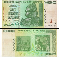 Zimbabwe 1 Billion Dollars Banknote, 2008, P-83, Used, Replacement
