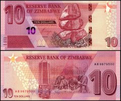 Zimbabwe 10 Dollars Banknote, 2020, P-103, UNC