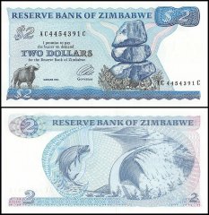 Zimbabwe 2 Dollars Banknote, 1984, P-1c, UNC