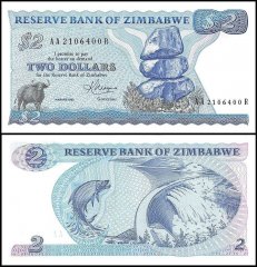 Zimbabwe 2 Dollars Banknote, 1983, P-1b, UNC